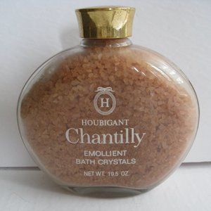Vtg Chantilly By Houbigant Emollient Bath Crystals 19.5 Oz NOS NEW Glass Bottle